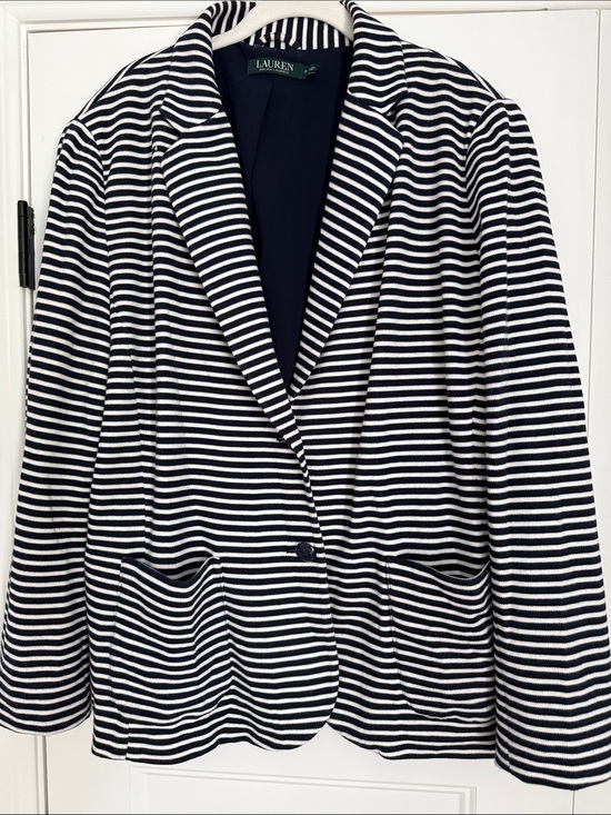 Lauren Ralph Lauren Jackets & Blazers - Lauren Ralph Lauren Navy and White Striped Blazer